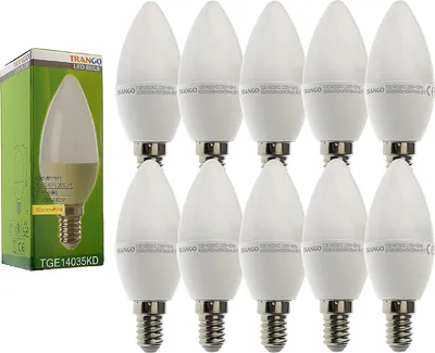 Produktbild von 10er Set 5 Watt LED Leuchtmittel Kerze E14 in 3 Stufen dimmbar