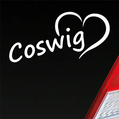 Produktbild von Auto Aufkleber Cowsig bei Dresden Herz Stadt Liebe Love 17x8 cm Weiss Matt Sticker Heckscheibenaufkleber