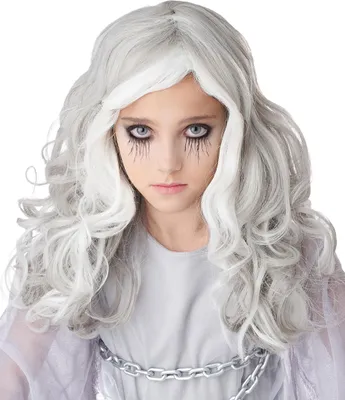 Obrázek produktu pro Strašidelná duchařská paruka pro děti Halloween bílo-šedá - jedna velikost