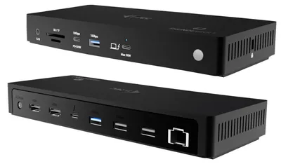 Zdjęcie produktu dla i-tec TB4TRIPLEDOCKPD, Przewodowa, Thunderbolt 4, 96 W, 3,5 mm, 10,100,1000,2500 Mbit/s, Czarny