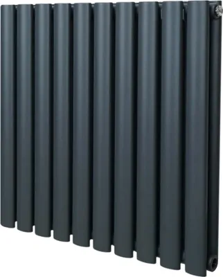 Zdjęcie produktu dla Grzejnik rurowy owalny - 600 mm x 600 mm - antracytowo-szary