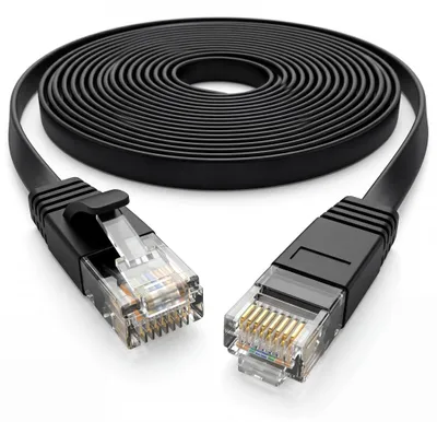 Zdjęcie produktu dla CAT 6A płaski kabel sieciowy U/UTP czarny 10M