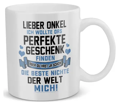 Produktbild von 22Feels Bester Onkel Geschenk von Nichte Geburtstag Tasse Weihnachten Kaffeetasse Männer Kaffeetasse Herrentag Haferl Geschenkidee