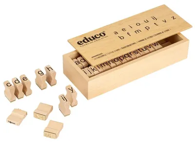 Immagine prodotto di Educo Impara lingue - timbri con lettere - gioco Montessori