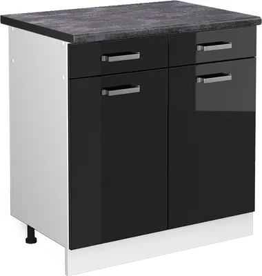 Immagine prodotto di Mobiletto base per cucina Vicco R-Line Nero lucido 80 cm , PL Antracite, Model 45862