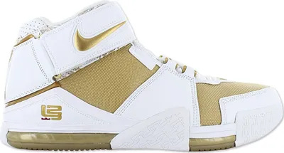 Produktbild von Nike LeBron Zoom 2 II - Maccabi - Herren Basketball Schuhe Weiß-Gold DJ4892-100 , EU 46 US 12