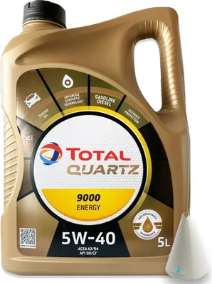 Produktbild von Total Quartz 9000 Energy | 5W-40 | 5 L | MB 229.5 | VW 502.00 / 505.00 | Porsche A40 | mit Trichter
