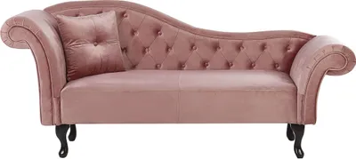 Produktbild von BELIANI Chaiselongue Linksseitig Rosa Samtstoff Holzfüße Glamourös Mit Zierkissen