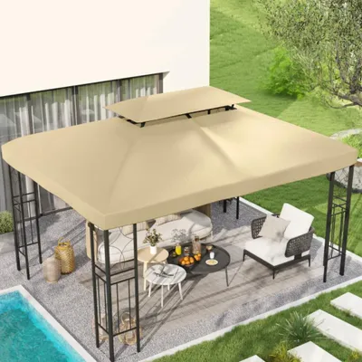 Produktbild von Ersatzdach für Pavillon 3 x 4 m Wasserabweisend Pavillondach mit Doppeldach Gartenpavillon