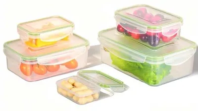 Produktbild von Unyqoos® Frischhaltedosen-Set, 7-teilig – luftdicht & stapelbar, BPA-frei, hitzebeständig, mikrowellengeeignet (ohne Deckel), 3,8/2,5/1,5/1/0,5/0,24/0,12 L