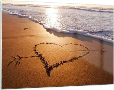 Produktbild von Bilder auf glas - Sommer Meer Sand Strand - 120x80cm - Glasbilder - Wandbilder - Kunstdruck - zum Aufhängen bereit - Wanddekoration aus Glas - Glas Bilder - Wandbild auf Glas - GAA120x80-3163