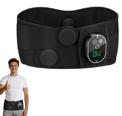Produktbild von Wärme- & Massagegürtel für Hüfte & Taille – 5 Temperaturen, 3 Vibrationsmodi, 3 Timer, 3000 mAh Akku, Touch-Fernbedienung, Multi-Zonen Massage