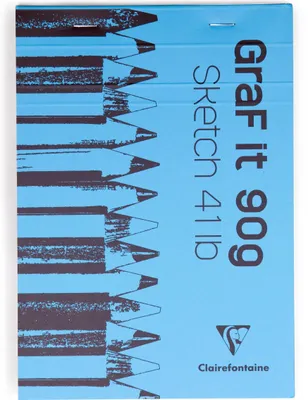Produktbild von Clairefontaine 5x Skizzenblock A6 GraF'it, 80 Blatt Blau 96730C