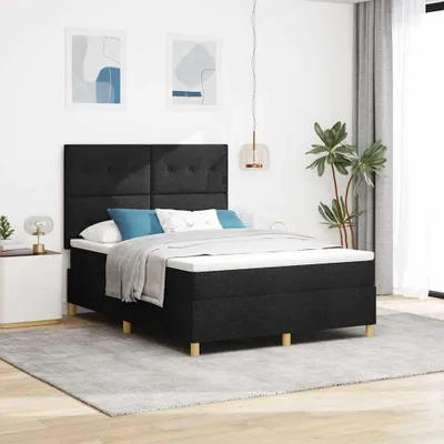 Produktbild von Maison Exclusive - Boxspringbett mit Kopfteil Schwarz 160 x 200 cm Stoff