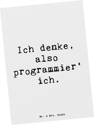 Produktbild von Mr. & Mrs. Panda Ansichtskarte Spruch Denker Softwareentwickler - Weiß - Geschenk, Beruf, Grußkarte, Denken, IT-Berufe, Ansichtskarten, Programmierer, Berufe, Berufsliebe