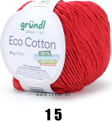 Produktbild von Gründl Eco Baumwolle (50g/105m) 100% Baumwolle 15 kirschrot
