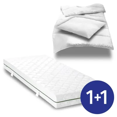 Obrázek produktu pro 7zónová matrace s taštičkovými pružinami Sleezzz Smart 90 x 200 cm, výška 21 cm, tvrdost H2/H3 + ložní souprava CloudComfort Basic z mikrovlákna 135 x 200 cm + 80 x 80 cm