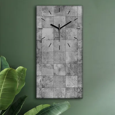 Produktbild von Wohnzimmer Leinwand Uhr Geräuschlos Küche 30x60 Kacheln, Abstrakt, Motive, schwarze Zeiger