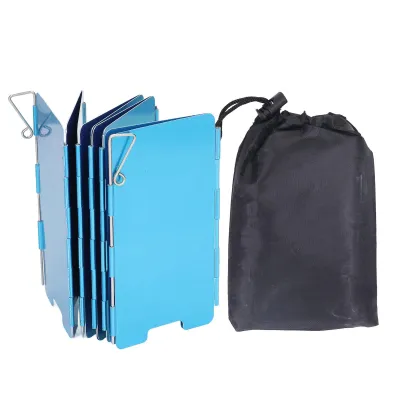 Imagen del producto de Deflector antiviento plegable para estufa de camping, protector antiviento de aluminio para estufa de camping, pantalla antiviento portátil para estufa de campamento, deflector antiviento plegable para estufa de exterior, protector antiviento de aluminio para estufa de camping, protector antiviento plegable para estufa de campamento