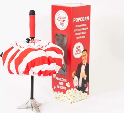 Produktbild von Der Popcornloop mit Streifen Haube - für Popcorn Mais Zuhause Kino Retro Heimkino Popcornmaker Popcornzubereitung