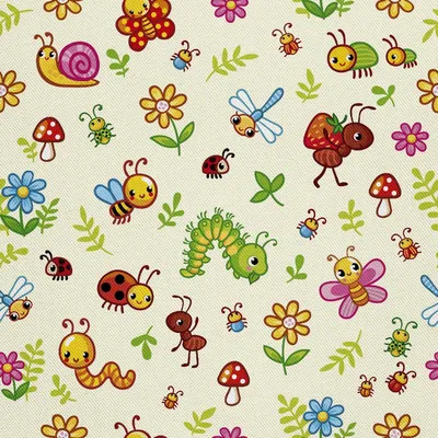 Obrázek produktu pro OUTDOOR DEKOSTOFFE OXFORD - Barevný motiv červů