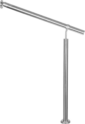 Produktbild von Edelstahl Handlauf Treppengeländer Geländer für Treppe Treppen mit Wandhalter seitliche Montage Wand Halterung 100 cm Länge mit Montagematerial Handläufe V2Aox