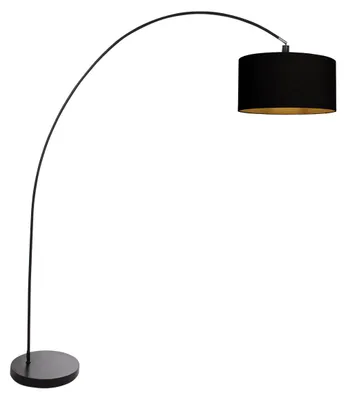 Immagine prodotto di Mexlite - lampada da terra - Solva - nero - metallo tessile - lampada ad arco - E27 - 3902ZW