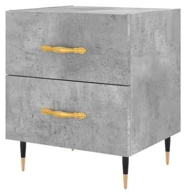 Produktbild von Nachttisch, Nachtschrank mit viel Stauraum, Kommode für Schlafzimmer, Nachttischschrank Beistelltisch Aufbewahrung Nachtkästchen, Betongrau Holzwerkstoff
