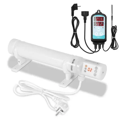 Image de TolleTour Chauffage de serre 60W Avec régulateur de température numérique 3000W Chauffage électrique à tige blanc pour serres Installation flexible