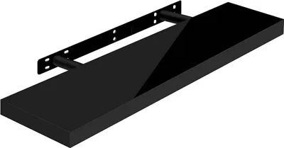 Produktbild von WOLTU Wandregal Volato Wandboard freischwebend hochglänzend Schweberegal CD DVD Regal Bücherregal Holz Board schwarz, 60x22.9x3.8cm