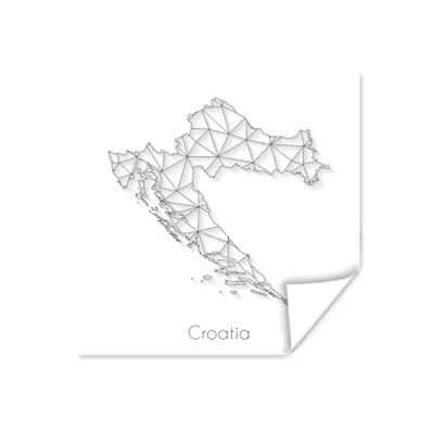 Obrázok produktu pre MuchoWow® Plagát - Čiernobiela mapa Chorvátska - 100x100