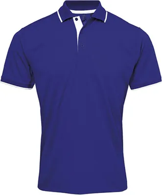 Produktbild von Premier Workwear PR618 | Herren  Contrast Coolchecker Polo - Farbe: Royal (ca. Pantone 286)/White - Größe: L