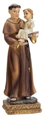 St. Antonius Figur, handbemalt, Harz, 11 cm