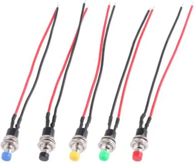 Produktbild von Miniatur PBS-110 Taster EIN/AUS mit 10cm-Kabel - verschiedene Farben Farbe: Schwarz