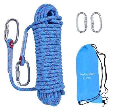Productafbeelding van Multifunctioneel Klimtouw 20 m met 2 Karabiners