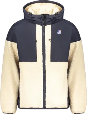Produktbild von Blaue Herrenjacke mit Kapuze, Reißverschluss und Kontrastdetails