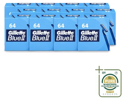 Produktbild von 12 x Gillette Blue II Wegwerpscheermesjes - Vorratspackung - 12 Stücke