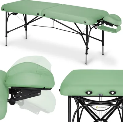 Produktbild von Habys, Smart Aluminium Massageliege,Tattoliege, Klappbar, Massagetisch, Massagebank, Höhenverstellbar, Tragbar, 214 cm, Verstellbar, Grün