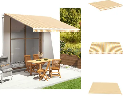 Produktbild von vidaXL Markisenbespannung Gelb und Weiß 4x3,5 m -  Markisen