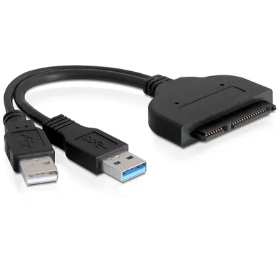 Produktbild von DeLOCK SATA/USB Converter, Schwarz, 5 Gbit/s, 0,2 m