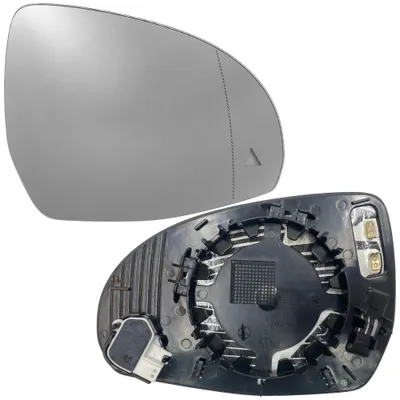 Image de BILMAX Remplacement du verre du rétroviseur extérieur droit pour Mercedes EQE EQS W206 W223 W214 Chauffant, assistant d'angle mort (BLIS), avec plaque de support (côté passager)