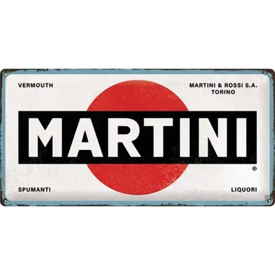 Obrázek produktu pro Nostalgic-Art - Plechový talíř 25 x 50 cm - Martini - Logo Martini White