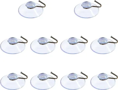 Produktbild von Saugnapf Haken Klebehaken Transparent Saughaken, 10 Stück 40mm Selbstklebende Haken, Ohne Bohren, Mehrzweck Klebehaken, Saugnapf für Fenster Badezimmer Küche Glas Spiegel Fliesen.