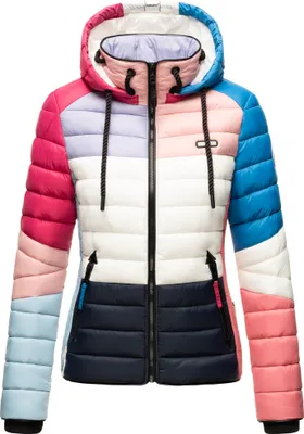 Produktbild von Navahoo Damen Jacke Steppjacke Übergangsjacke gesteppt Kapuze Lulana Multikulti Dark 1 Gr. 34 - XS
