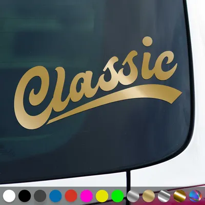 Produktbild von PantherPixel Classic Aufkleber Oldtimer Retro Oldschool Sticker Auto Geschenkidee Farbe Gold