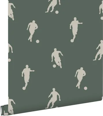Produktbild von ESTAhome Tapete Fußballspieler Dunkelgrün 53 cm x 10.05 m
