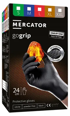 Productafbeelding van Mercator GOGRIP zwarte nitrilhandschoenen, maat M, 100 stuks