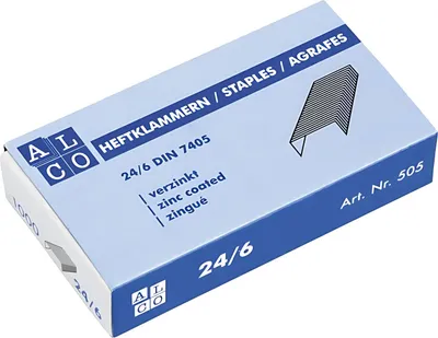 Produktbild von Alco Heftklammern Stahl verzinkt 24/6 1000 ST