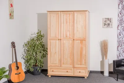 Produktbild von Schrank Massivholz natur 015 - Abmessung 190 x 133 x 60 cm (H x B x T)