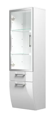 Produktbild von Hochschrank mit Glastür weiß